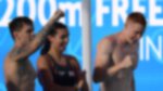 Matt Richards Freya Colbert Tom Dean celebrate Mixed 4x200m Freestyle Relay victory Rome 2022.jpg
